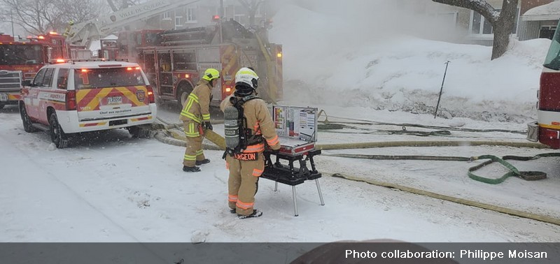 Incendie à Québec les pompiers ont procédé à un sauvetage