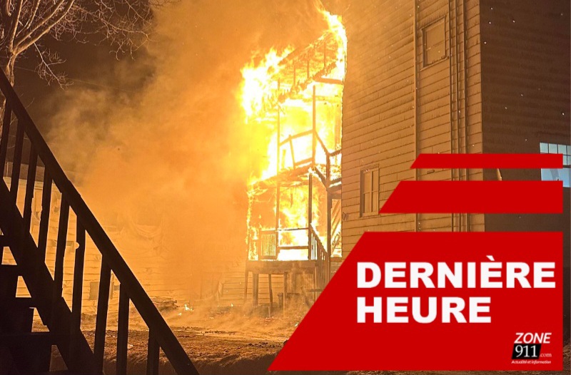 Incendie majeur dans un bâtiment résidentiel à Lotbinière (vidéo) 
