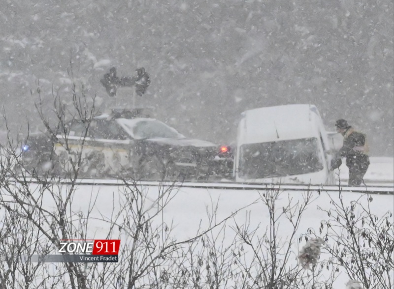 Carambolage sur l'autoroute 20 à la hauteur de St-Apollinaire 
