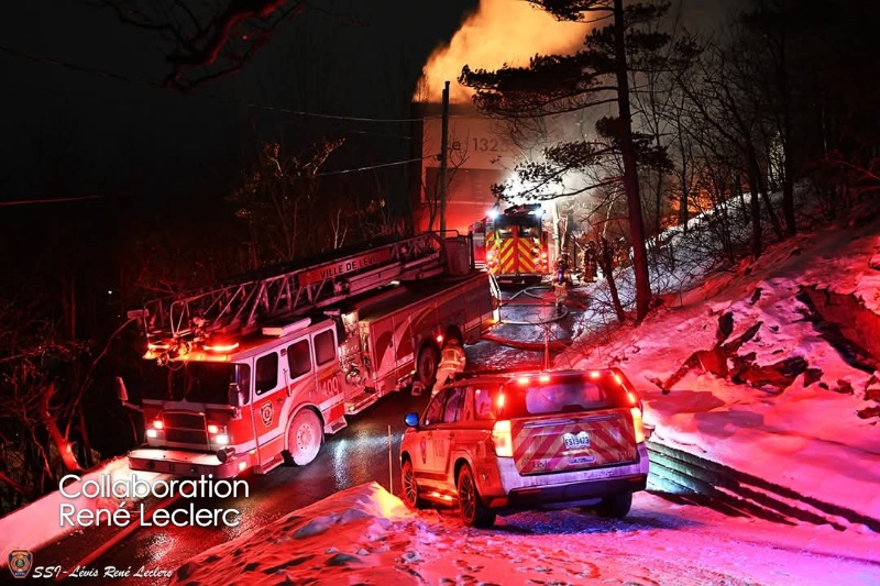 Incendie majeur dans une résidence de Lévis