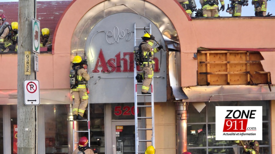 Incendie dans un restaurant Ashton à Québec
