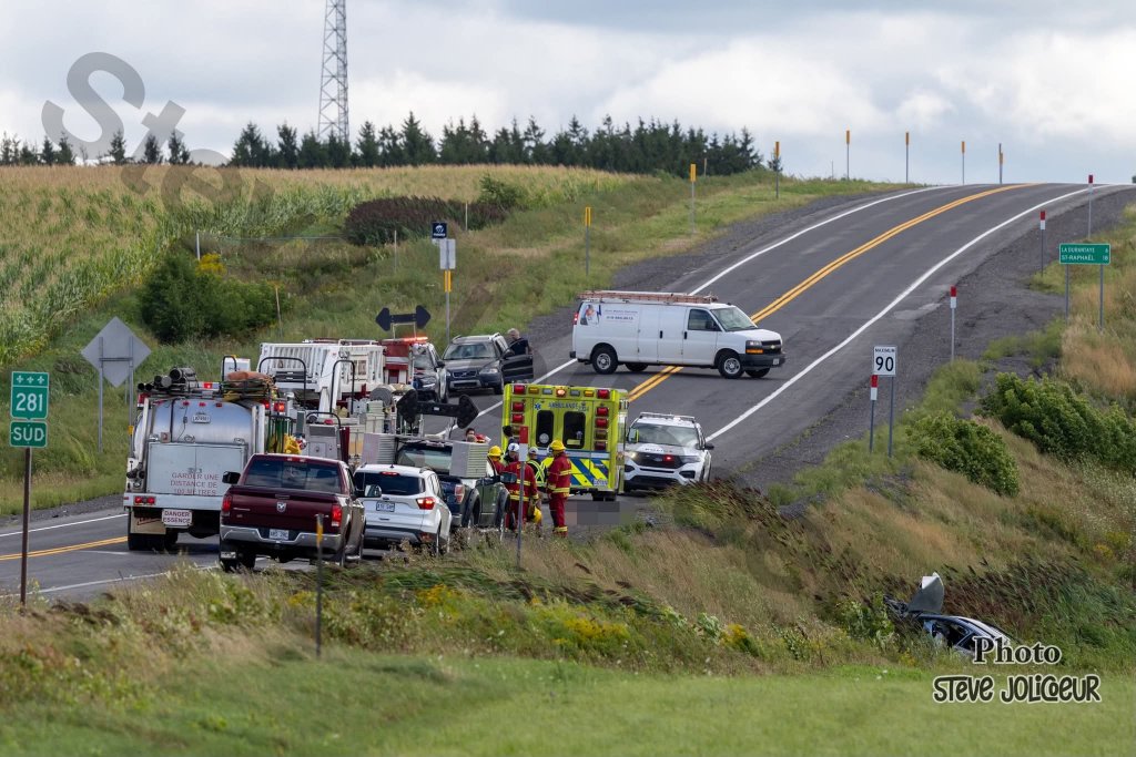 Grave accident sur la route 281 à Saint-Michel-de-Bellechasse l'automobiliste est décédé et le BEI ouvre une enquête 
