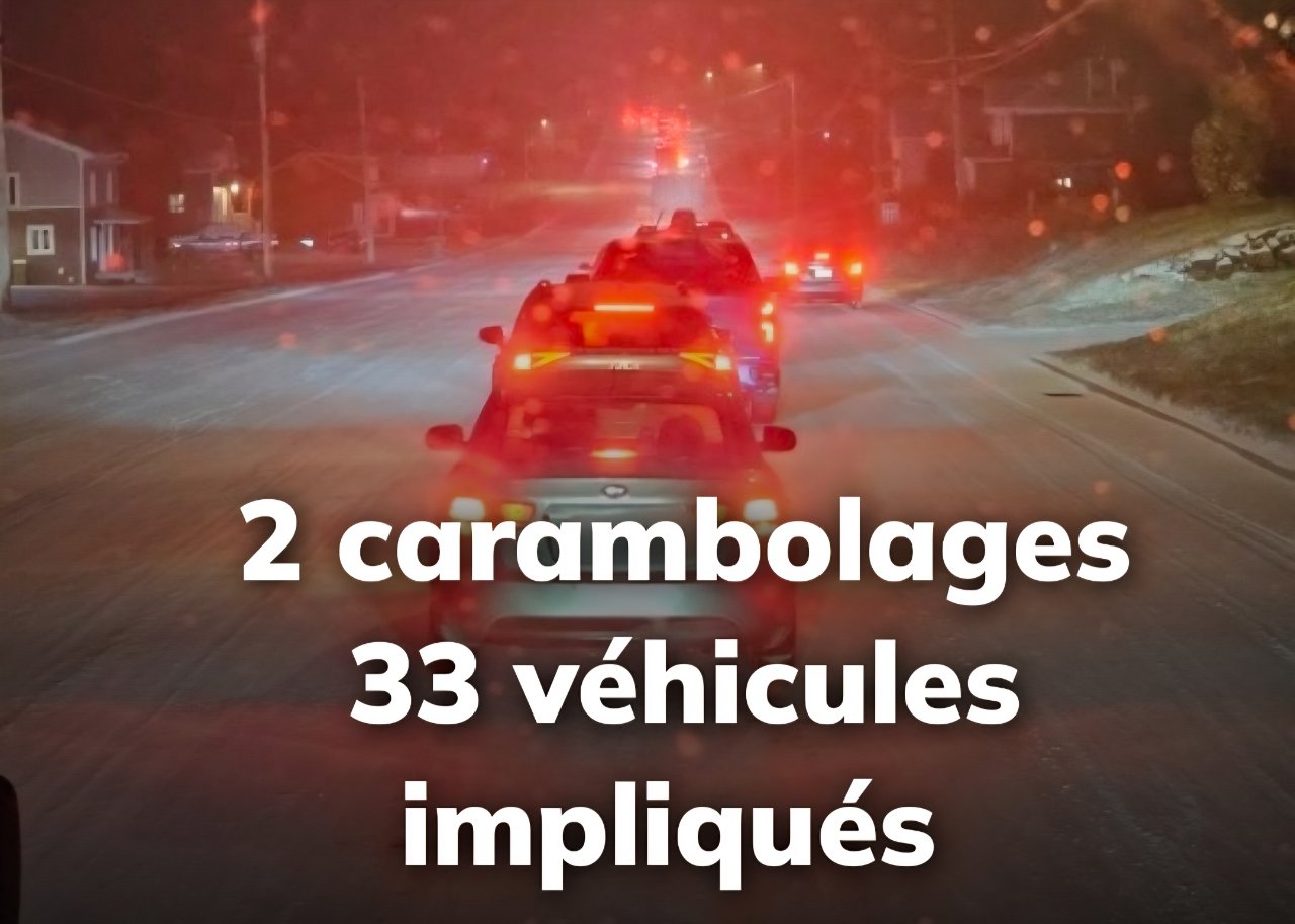NOUVELLES INFORMATIONS Deux carambolages impliquant 33 véhicules au Québec