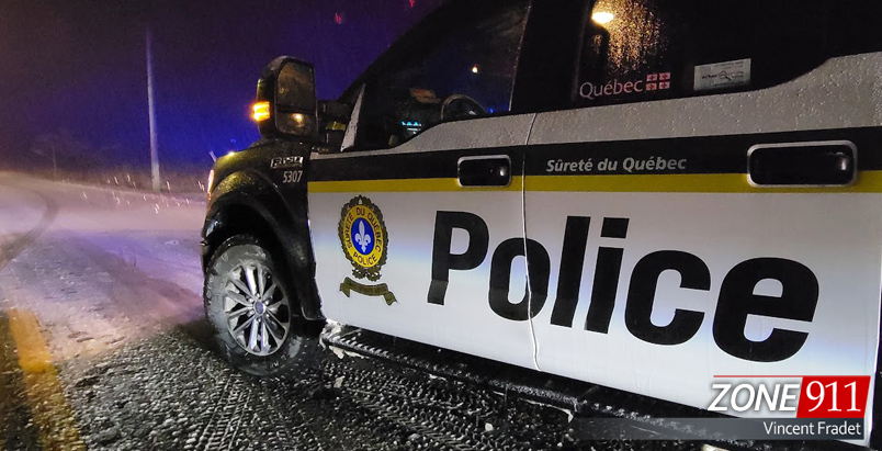 Poursuite policière sur la 40 de Ste-Anne-de-la-Pérade à Cap-Santé : il percute une autopatrouille dans sa fuite